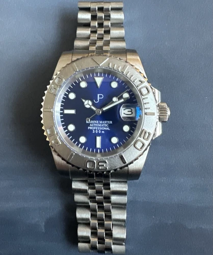 seiko nh35 JP watch 40mm Blue Dial Steel Bezel  automatic watch