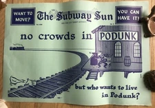 NY Subway Subway Sun Ad 33 No 2 Podunk Drawn by Amelia Opdyke Jones,OPPY