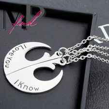 I LOVE YOU I KNOW Couple Silver Pendant Charm Necklace Set 20" Chain Jewelry
