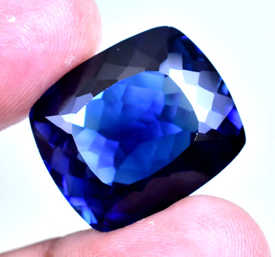 39.95Ct Natural Blue Ceylon Sapphire AGL Certified Cushion Cut Flawless Gemstone