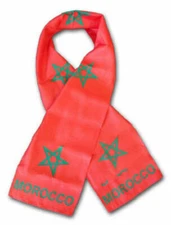 Morocco Country Lightweight Flag Printed Knitted Style Scarf 8"x60"