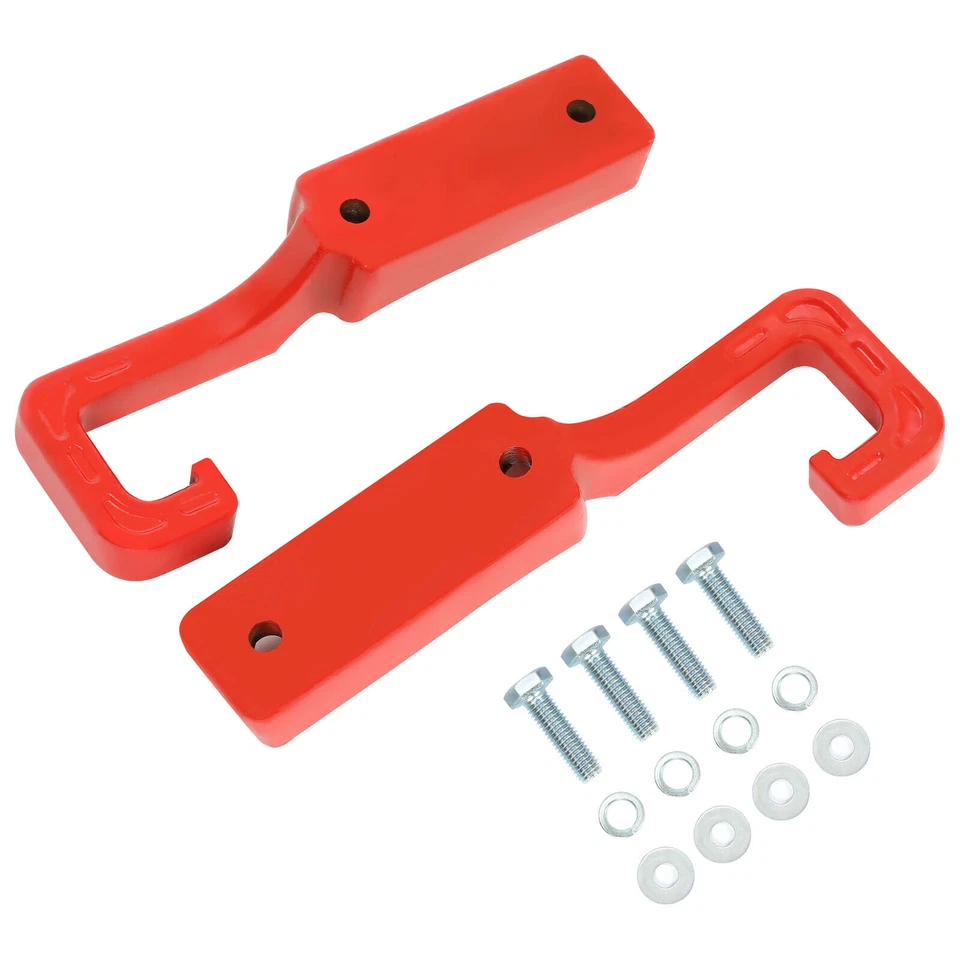 Ganchos de remolque de acero forjado rojo con tornillos para Jeep Grand Cherokee 2015-2023 Foto 3 de 4