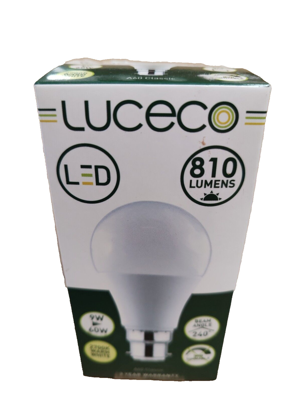 Luceco A60 Classic Half Frosted Bayonet B22 Warm White Light Bulb 2700k 9W LED