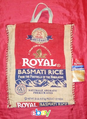 ROYAL BASMATI RICE BAG w/ Handles & Zipper Burlap Sack purse bag Only NEW!!