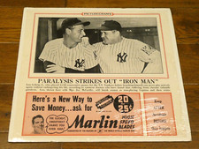 1939 Lou Gehrig Joe McCarthy Picturegrams Size 18x19