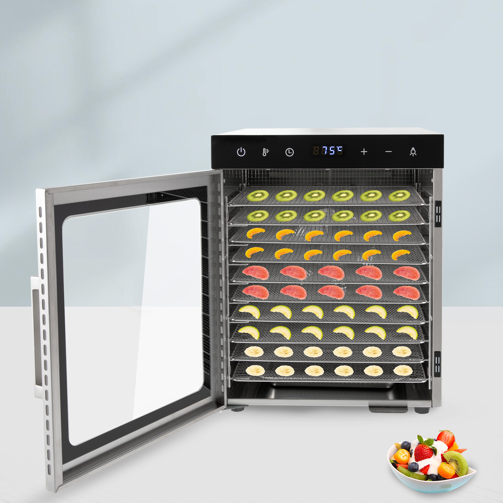Secadora automática de 10 plantas secadora automática verduras secadora de frutas panel LED Control
