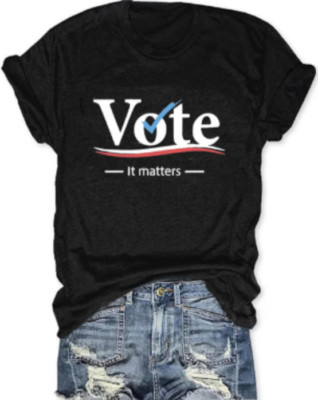 NEW Kfulemai Women's Electing Vote Graphic Presidential Election T-Shirt Large