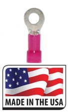  100 22-18 RED NYLON 6 RING TERMINAL ELECTRICAL CONNECTOR MADE IN USA 18-22 Ga