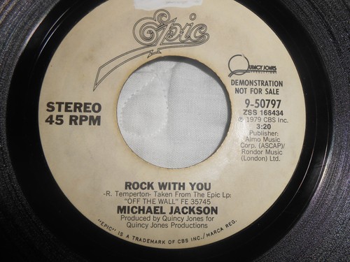 MICHAEL JACKSON~"ROCK WITH YOU"~Orig. 1979~FUNK~SOUL~DISCO~7'' 45rpm~PROMO~VG+