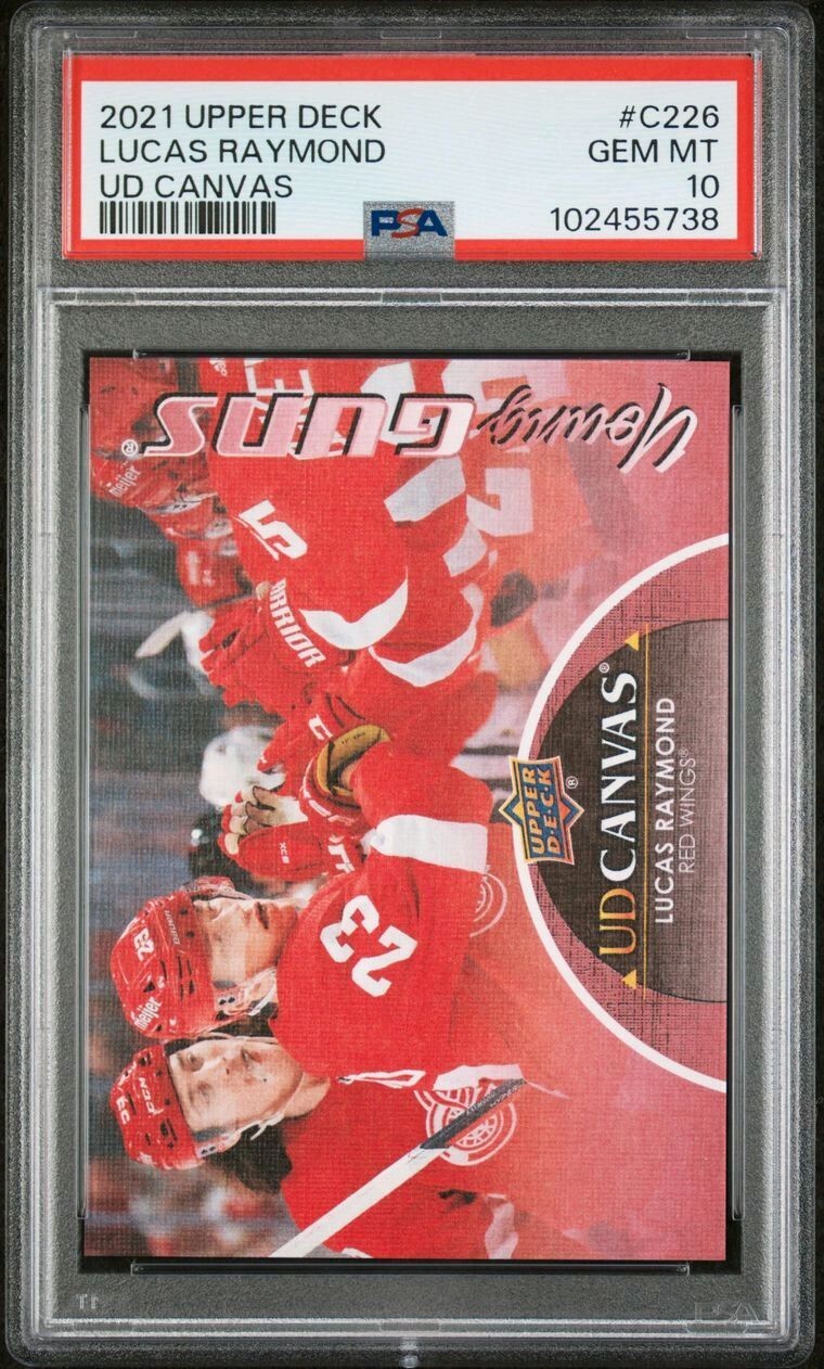 2021-22 Upper Deck Series 2 Lucas Raymond Young Guns Canvas PSA 10 #C226