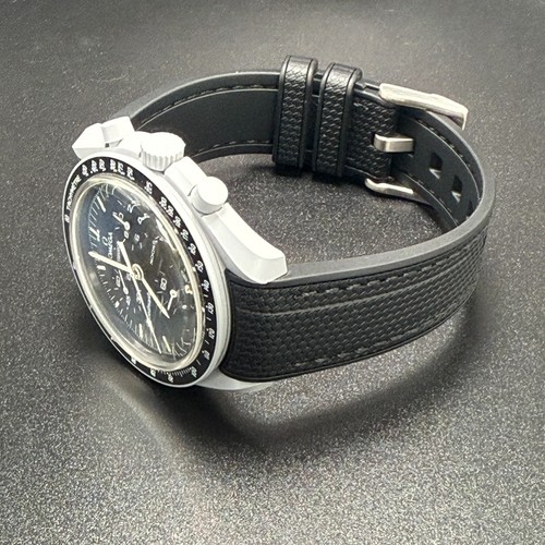 Correa de reloj de goma negra para Omega x Swatch MoonSwatch Mission to the Moon - Imagen 6 de 6