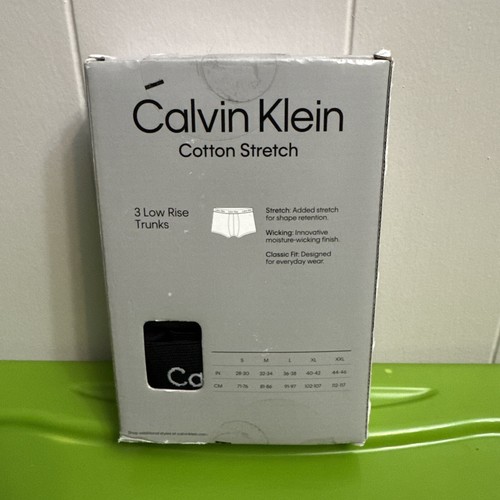 Calvin Klein Cotton Stretch Low Rise Trunk, Classic Fit, Black, 3 Pack, Size XXL - Picture 3 of 3