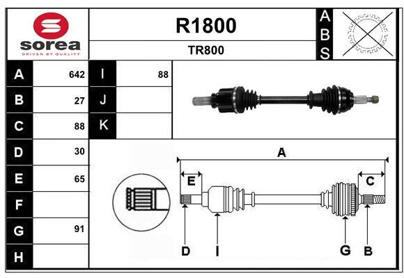 Arbre de transmission SNRA R1800 idéal pour trajets quotidiens