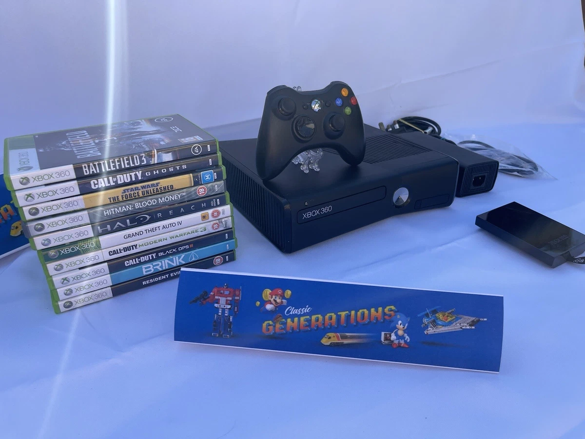 XBOX 360 SLIM Console 250gb | Kinect | 2 Controllers + 5 FREE