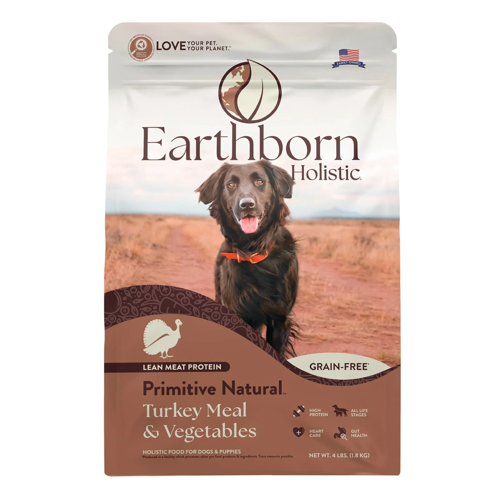 Earthborn Holistic Primitive Natural Grain-Free Turkey Dry Dog Food 25lb