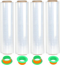 4-Pack Clear Stretch Wrap 18" X 1000 Feet 80 Gauge Industrial Strength with Plas