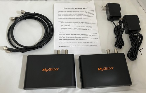 2 PACK KIT Mygica MC-2210 Bonded MoCA 1.1 Adapters Ethernet Over Coax Network
