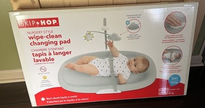 Skip Hop Wipe-Clean Diaper Changing Pad, Cushioned Foam With Mobile, 304050