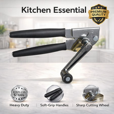 Heavy Duty Manual Can Opener Commercial Grade with Rubber Coated Handles