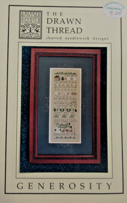 THE DRAWN THREAD cross stitch Sampler PATTERN With Embellishments GENEROSITY