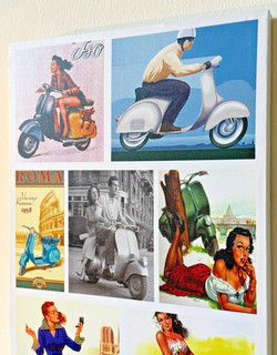 Poster Wall Art Retro Comic Vespa Vintage Scooter Pin Up Advertising Poster 50s 60s 70s
