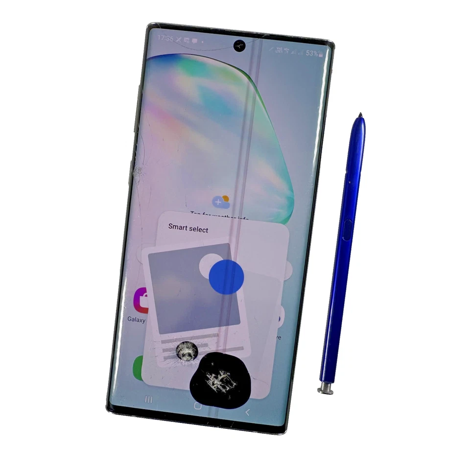 Samsung Galaxy Note10 SM-N970F/DS 256GB Aura Glow Unlocked Dual SIM Smashed 646 - Image 2 of 4