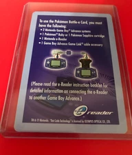 Pokemon Battle E Card Instruction e-Reader Card - For GBA Nintendo 1999-2003
