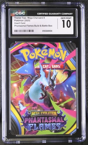 CGC 10 - Mega Charizard X Trainer Tips Insert Card - Pokemon Phantasmal Flames