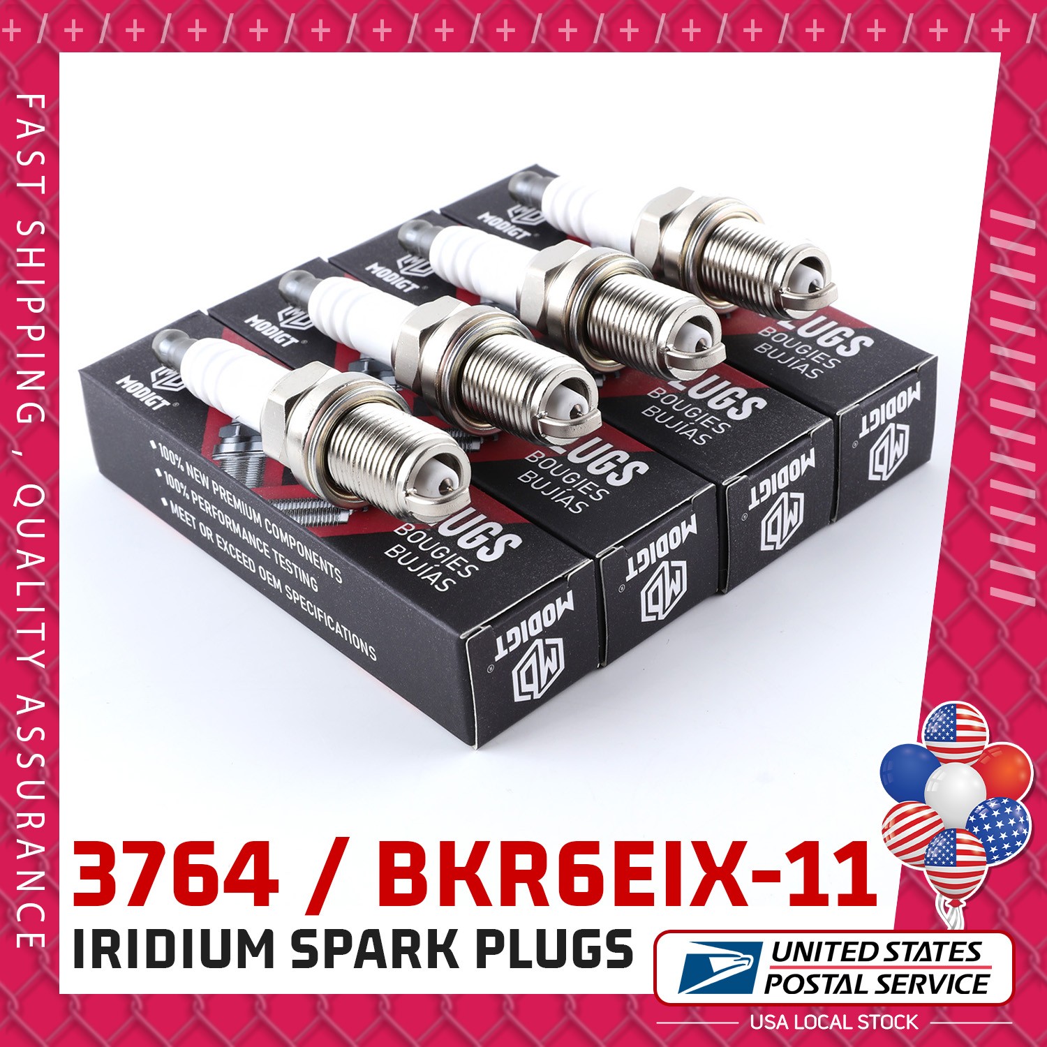 4x FOR NGK BKR6EIX-11 Iridium IX Spark Plugs 3764 For Mitsubishi Honda 1.5 2.0L