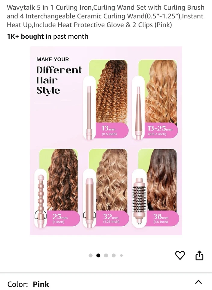 Wavytalk 5 in 1 Curling Wand Set, Multi Curl - ROSE GOLD - Image 2 of 4