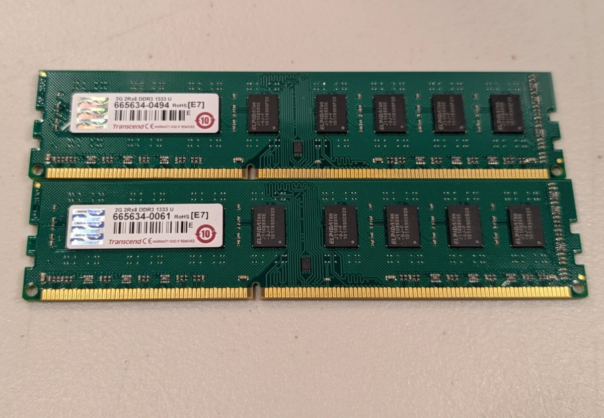 Transcend DDR3 SDRAM 2 GB Capacity per Module Memory (RAM) for