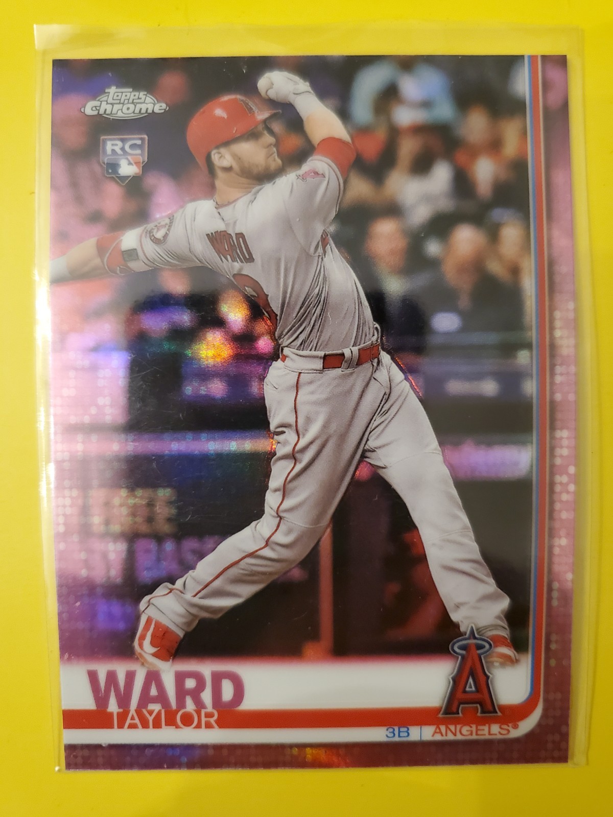 2019 Topps Chrome Pink Refractors #78 Taylor Ward RC - Los Angeles Angels