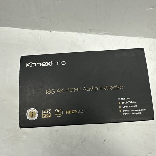 KanexPro HAECOAX3 18G 4K HDMI Audio Extractor NEW - Afbeelding 2 van 4
