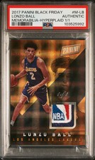 2017 Panini Black Friday Memorabilia Lonzo Ball #M-LB Hyperplaid 1/1 PSA A