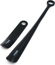 Panoware Set of 2, Extra Long Handle Shoe Horn and Travel Horn, black