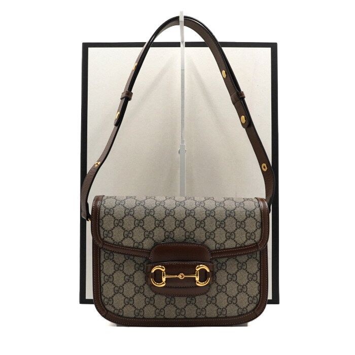 Gucci 1955 Horsebit Shoulder Bag in GG Supreme Canvas 602204 157985472 [U]