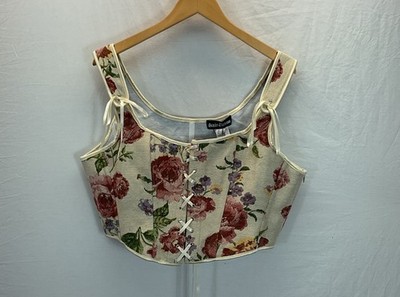NEW Scarlet Darkness18 /  XL Renaissance Corset Top Floral Bustier Bodice Pirate