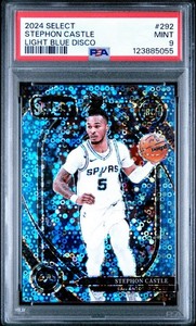 2024 Panini Select Rookie Stephon Castle Light Blue Disco/99 Courtside🔥PSA 9🔥