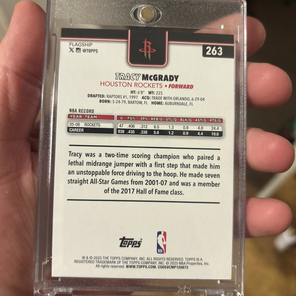 2025 Topps Tracy McGrady Black Sparkle /10   - Image 2 of 3