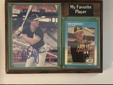 MY FAVORITE PLAYER MARK MCGWIRE PLAQUE+AUTO PHOTO & 87 FLEER GLOSSY AUTO CARD