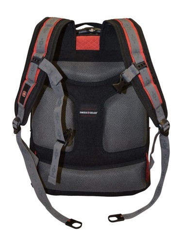 Swiss Gear Maxxum Backpack Travel Red & Black Double Zipper W/ 16” Laptop Pocket - Picture 3 of 8