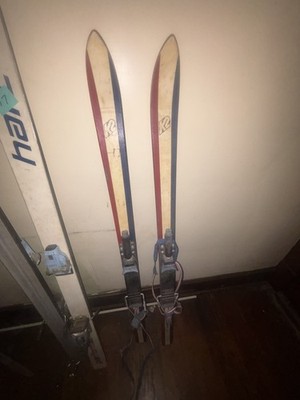 1970s K2 Competition Skis Red White & Blue 200cm Besser Glas Backcountry Binding