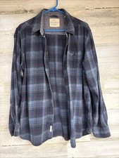 Original Weatherproof Vintage Blue Flannel Plaid Shirt Men  s XL