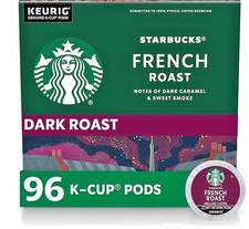 Starbucks K-Cup Coffee Pods Dark Roast Hot or Iced Coffee,French Roast 4 pk of24