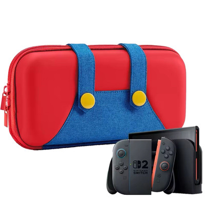 Nintendo Switch 2 Slim Carry Case Hard Shell Travel Bag Mario Protective Cover