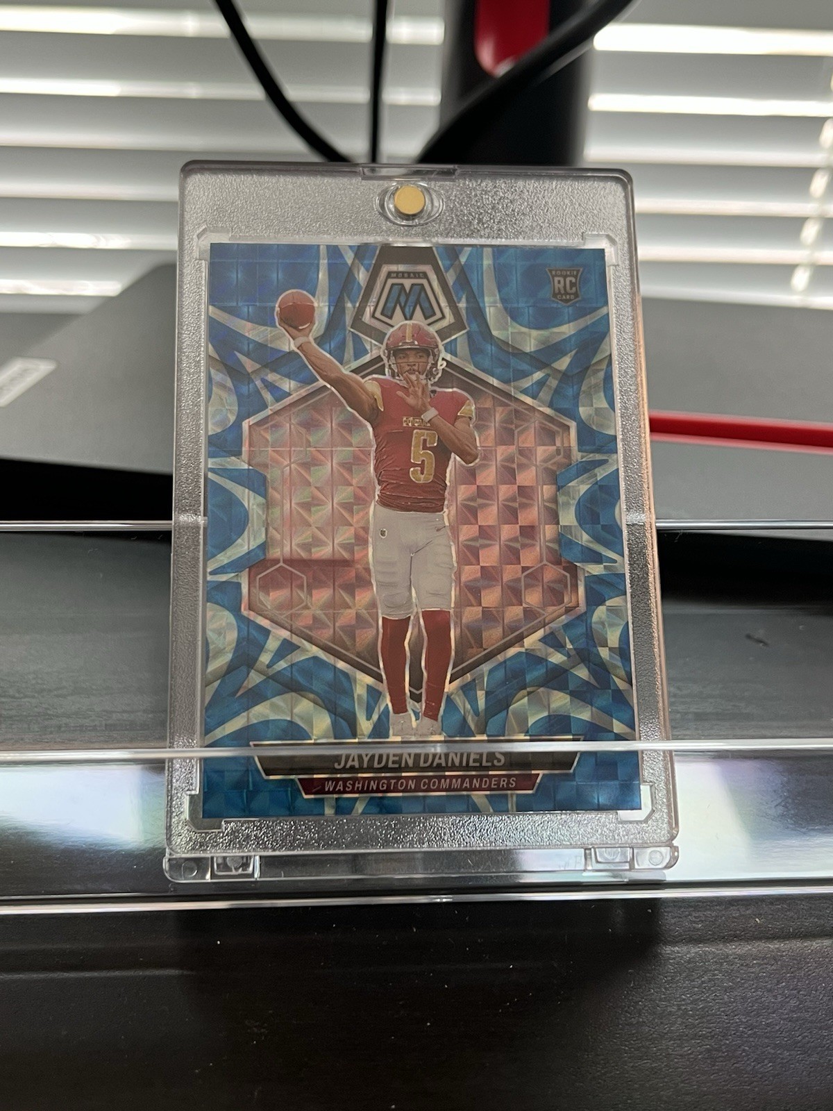 2024 Panini Mosaic - Rookies Jayden Daniels #302 Reactive Blue Mosaic Prizm (RC)