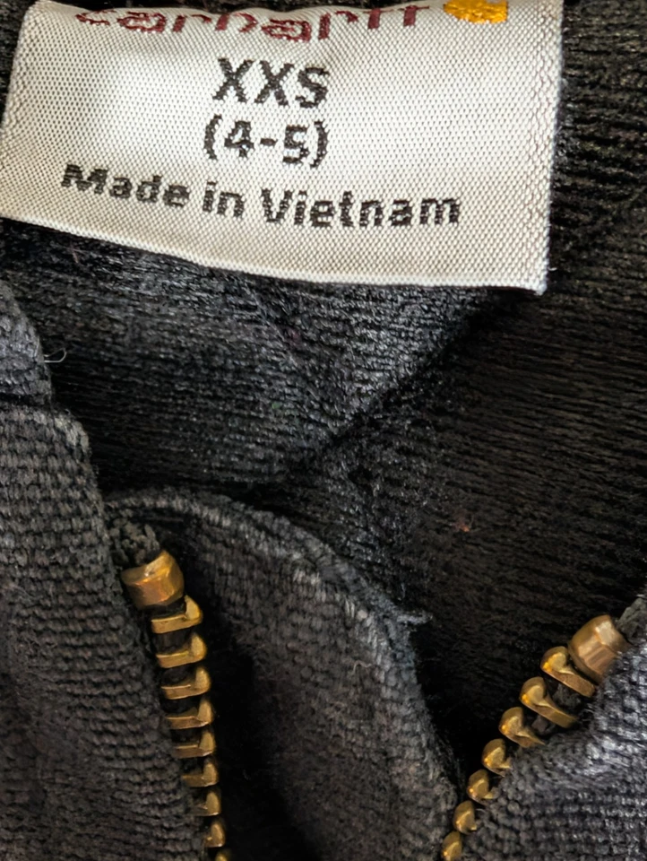 Carhartt Active Canvas Insulated Quilt Lined Jacket Black Youth Boys XXS 4-5 - Image 3 of 3