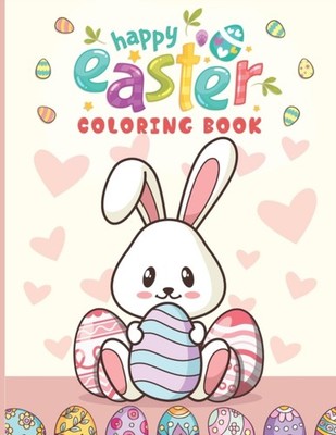 Press - Happy Easter Coloring Book  Big Easter Coloring Book with 60 U - X555z