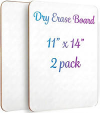 2 Pack 11x14 Inch Double Sided Dry Erase Lapboards Small Whiteboards for Kids