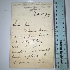 William Brooks 2nd Baron Crawshaw 3p ALS Autograph Letter 1907 Scarlet Fever